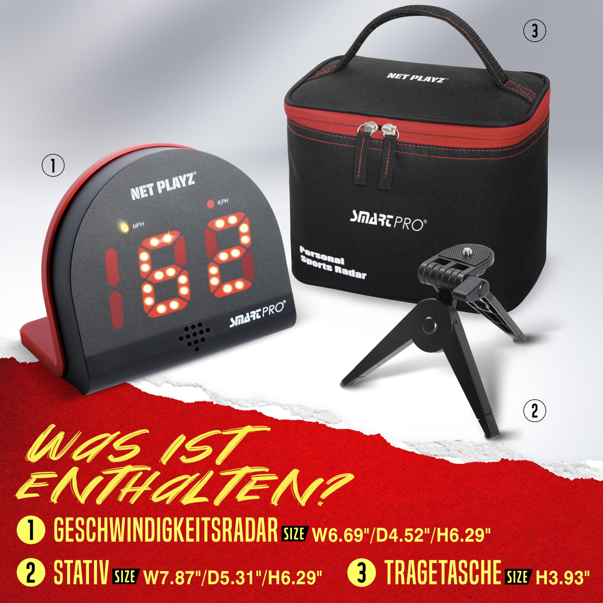 NET PLAYZ Football Radar, Training Equipment with Speed Sensors